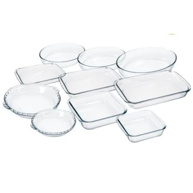 Conjunto Marinex Jogo de Travessas 5 (CINCO)peças Variadas em Vidro Temperado próprias P/ ...