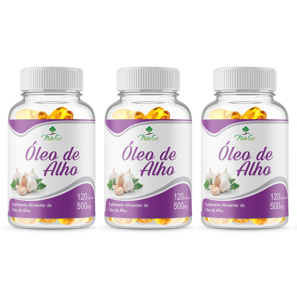 3 Óleo De Alho 120 caps O Verdadeiro 500mg (Total 360 Cap)