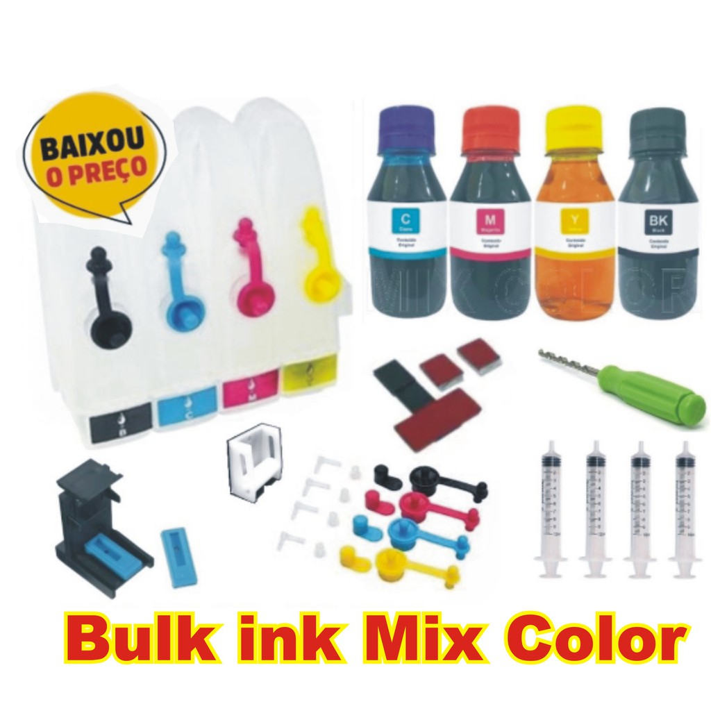 Kit Bulk Ink Tanque P/ Impressoras 2376 +snap + 200ml Tintas