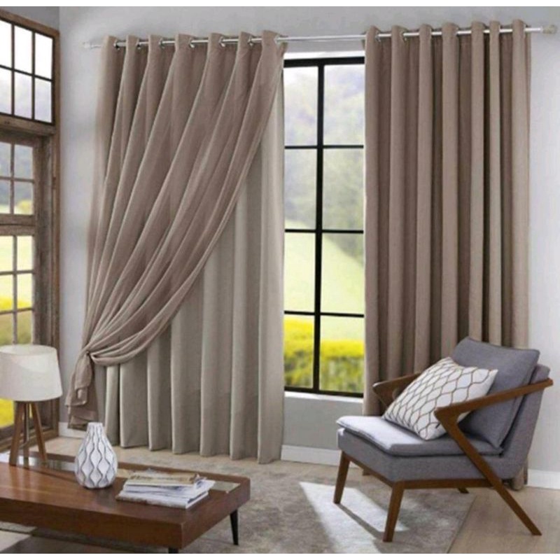 cortina blecaute Blackout PVC com Tecido voil Liso 3,00×260 PROMOÇÃO em Oferta na Shopee