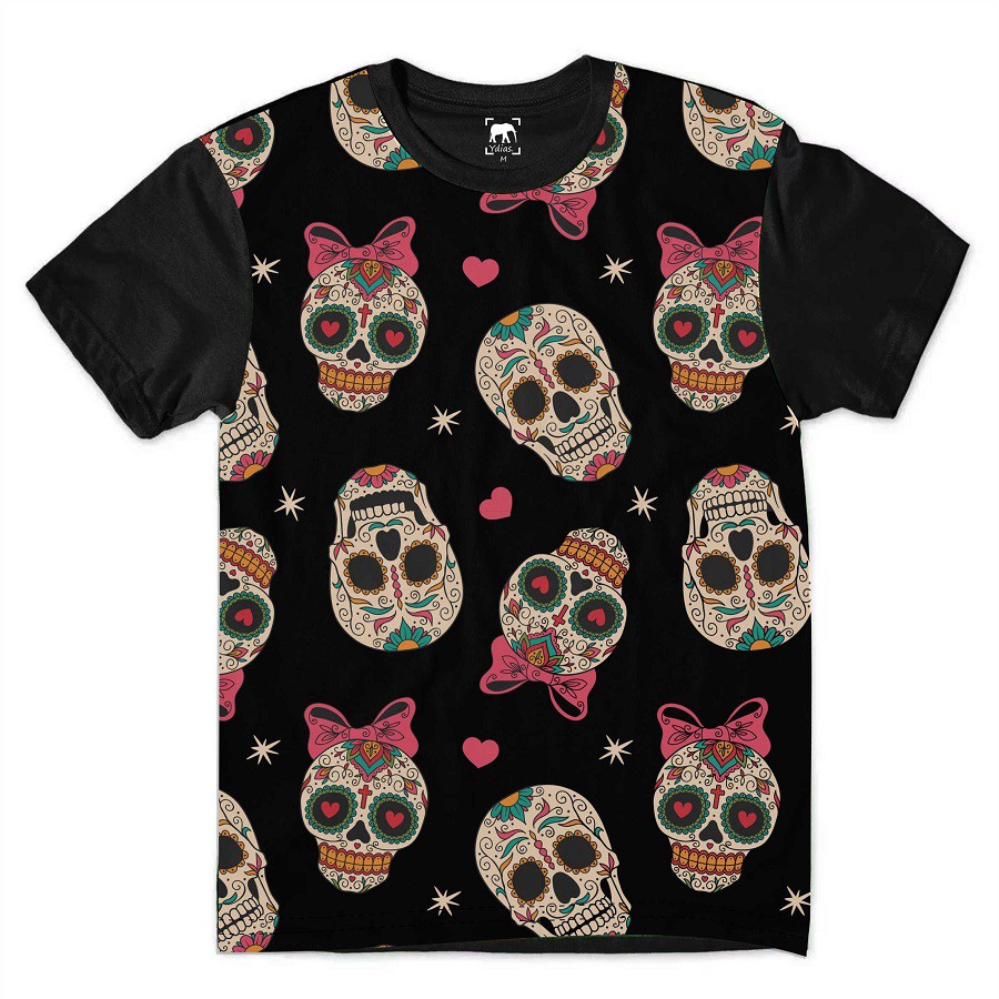 Camiseta Caveira Mexicana Catrina Gangsta Top