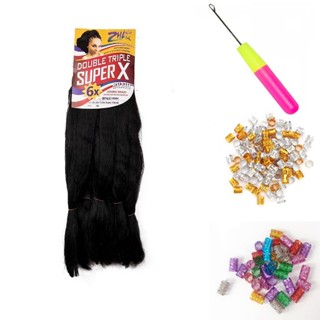 Cabelo Jumbo Jumbão Para Tranças 400g SUPERX/ MEGAX/HIPERX  (Várias Cores) + Acessórios em Oferta na Shopee