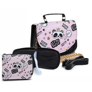 kit Bolsa Luxo com Carteira Minibag Infantil de Pandinha