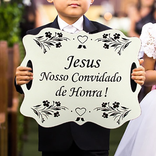 Placa Casamento P7 Entrada Igreja Plaquinha Branca Plaquinha Noiva Cortejo Daminha Pajem Noivado