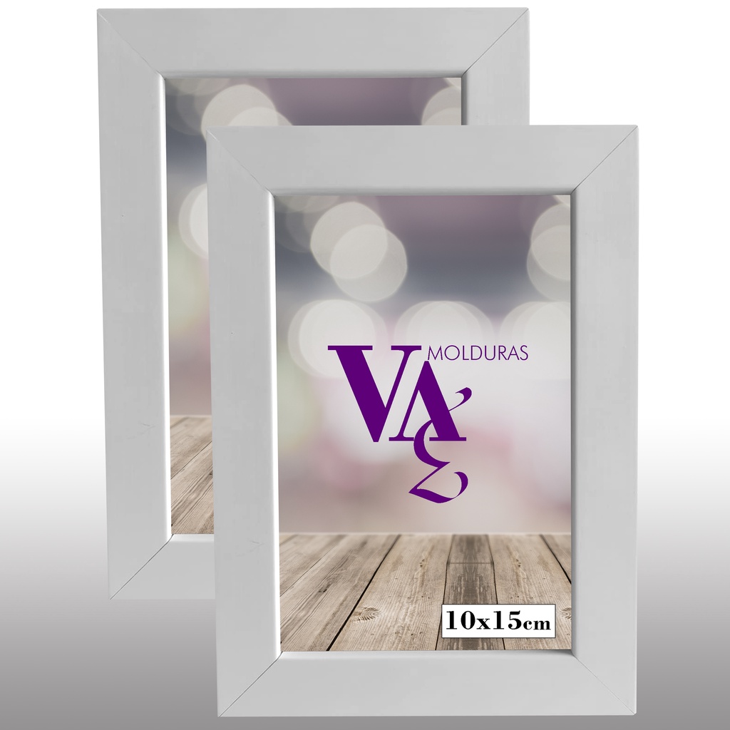 Kit 2 Porta Retrato 10x15 Foto Moldura Vidro Branco em Oferta na Shopee