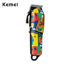 Kemei Professional Fade Máquina De Corte De Cabelo Grafite Homens Ajustável Barbeador Sem Fio Recarregável
