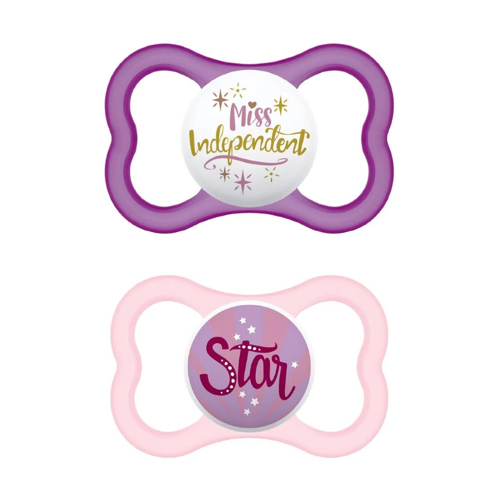 Kit 2 Chupetas Bico de Silicone Air 6m+ Rosa - MAM