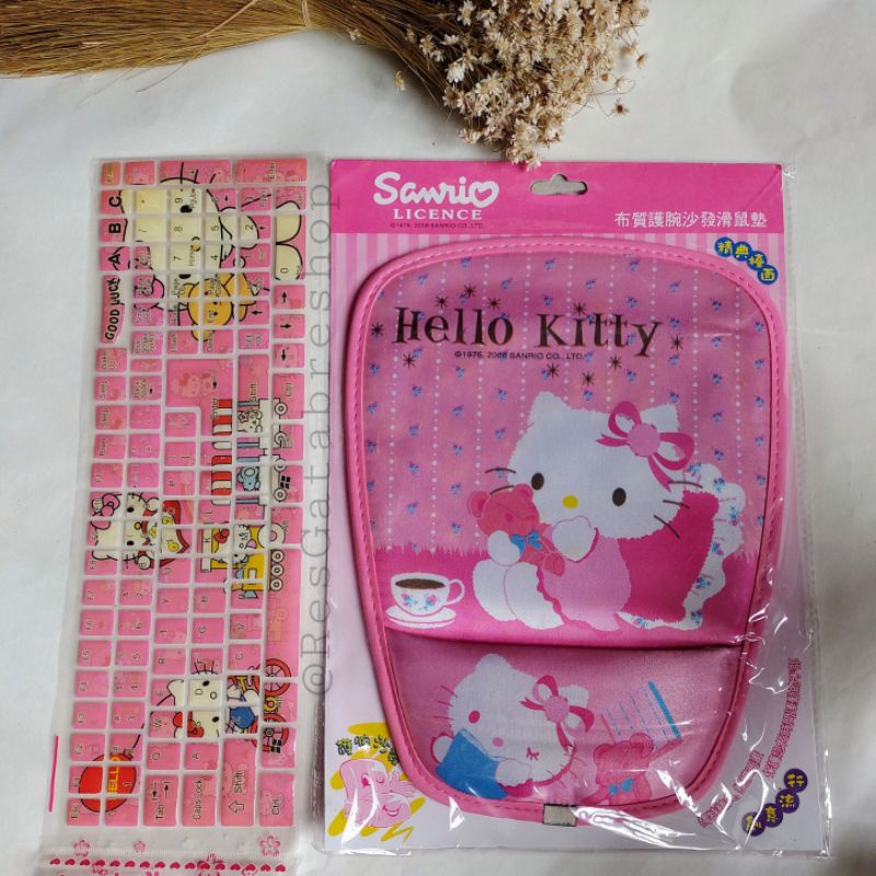 Mouse pad ergonomico + adesivo para teclado Hello Kitty Shopee Brasil