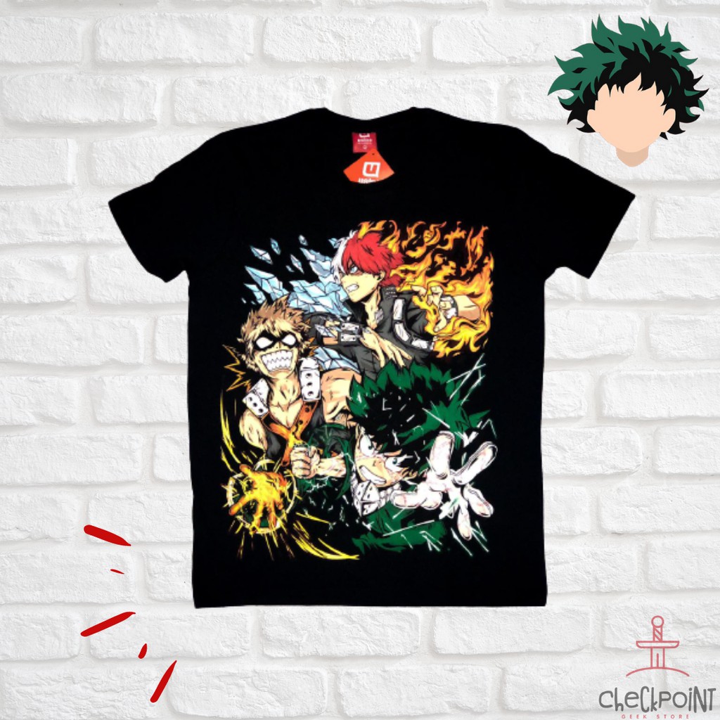 Camisa Camiseta Anime My Hero Academia Midoriya Todoroki Bakugou Boku no Hero