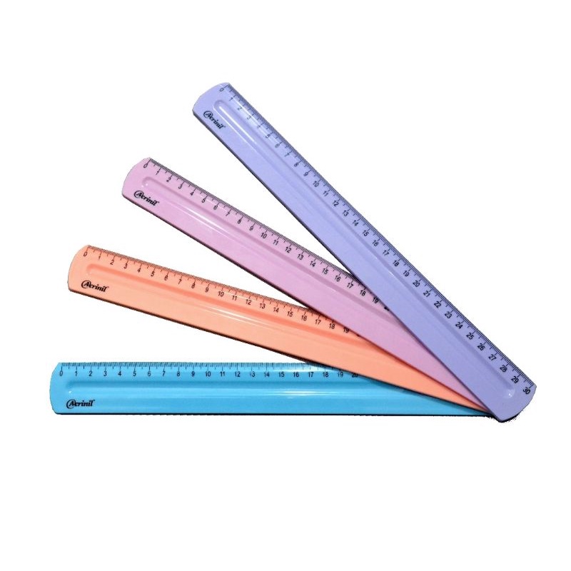 Régua reta ACRINIL 30cm Papelaria Escolar