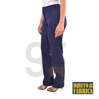 Calça Social Feminina Para Uniforme De Escritório Em Two Way Com Elastano Direto De Fábrica