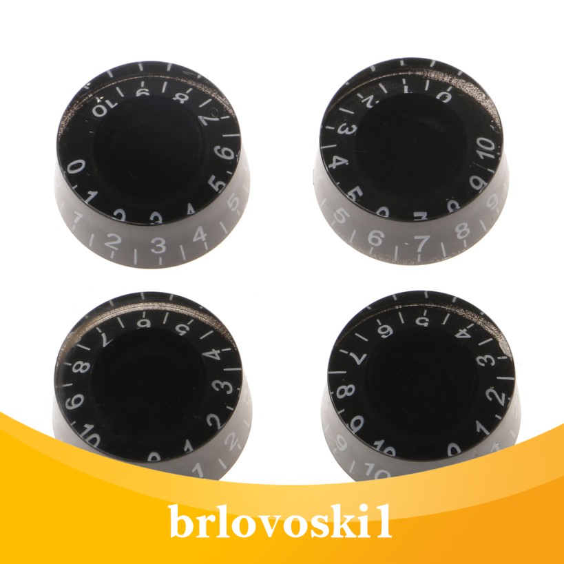 Replacement Set of 4 Black Plastic Speed Volume Control Knobs with