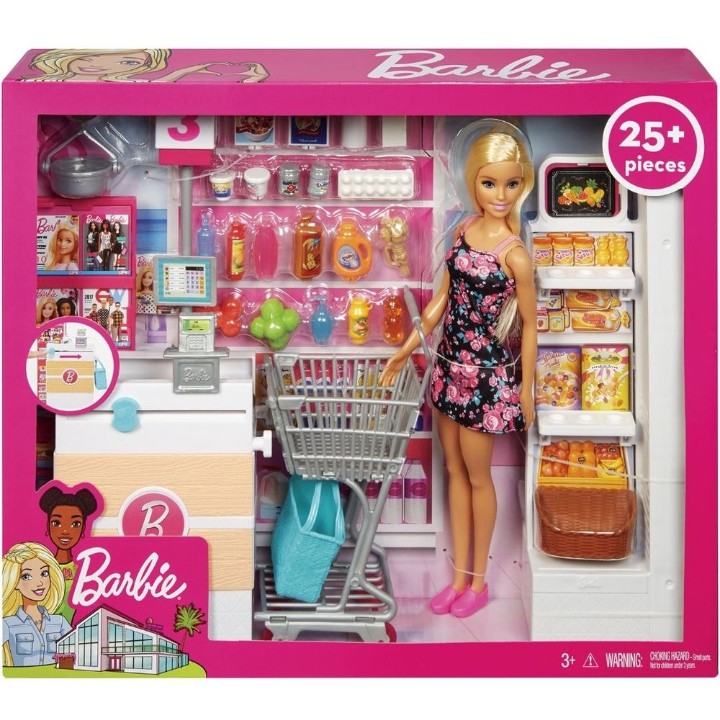 Brinquedo Boneca Barbie Playset Supermercado de Luxo Mattel Multicor ...