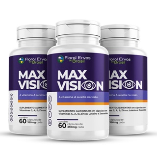 Max Vision 3x 60 Cáps Luteína Zeaxantina Vitamina A C E Zn em Oferta na Shopee