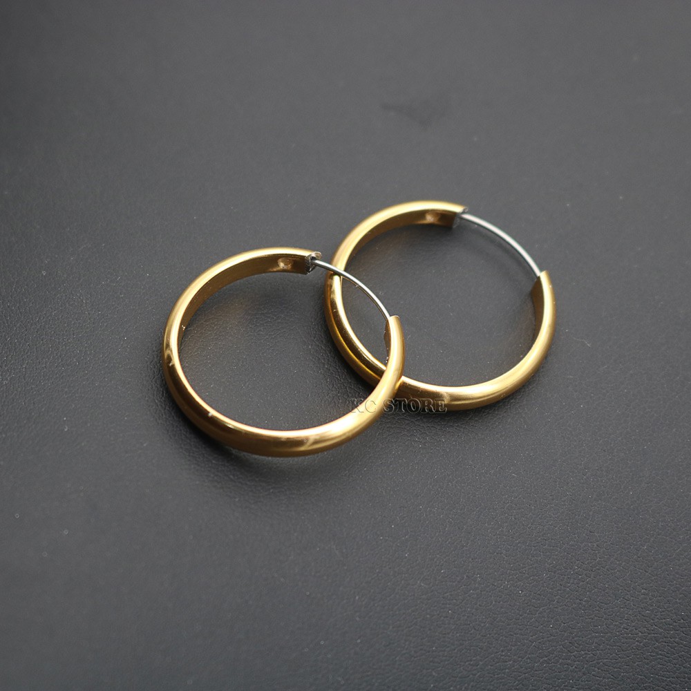 Par de Brinco banahdo Dourado Feminino Argola Grande Antialérgico 26mm nao escurece Brilho de qualidade e leve super barato