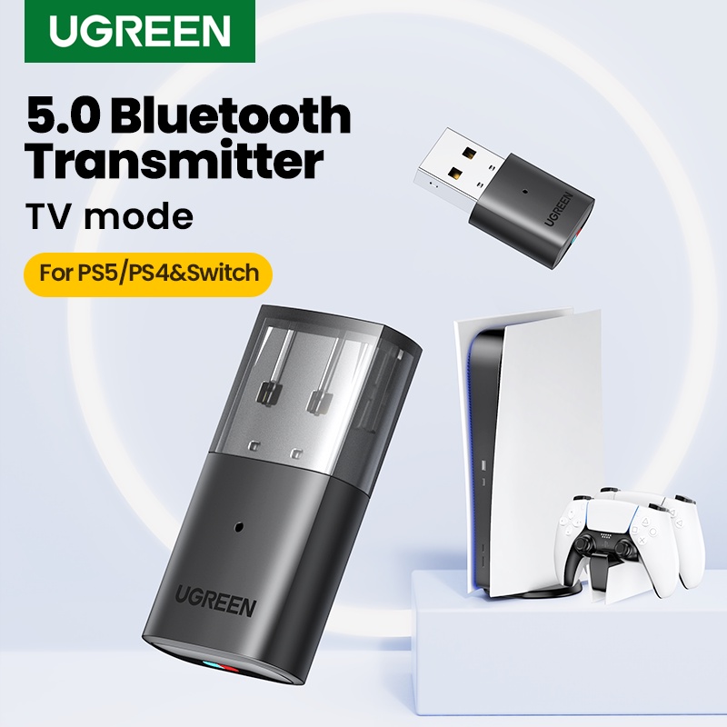 Transmissor Bluetooth UGREEN USB 5.0 Adaptador Sem Fio Dongle De Baixa Latência Compatível Com PS5 Switch AirPods Sony em Oferta na Shopee