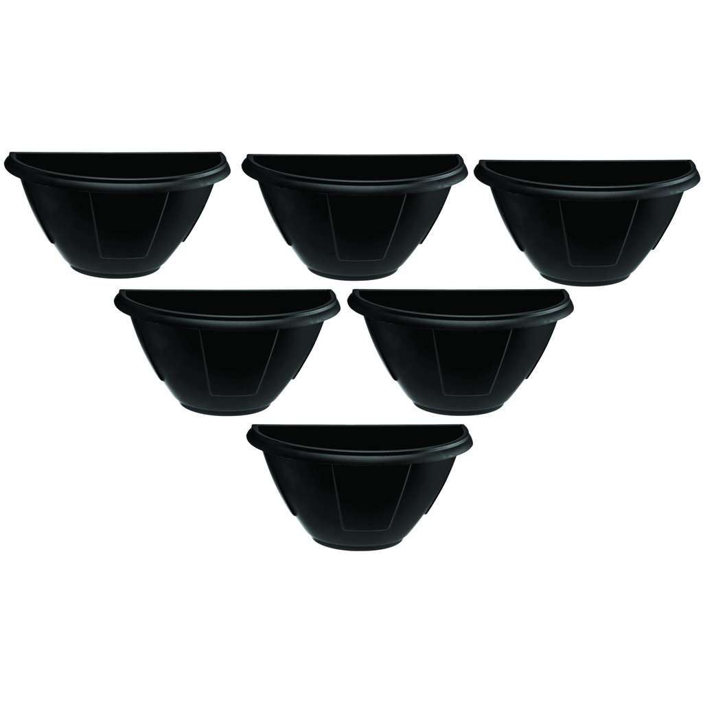 6 Vasos de Parede Mini 400Ml Vaso Meia Lua para Muro Jardim Vertical Floreira Horta E Decoração