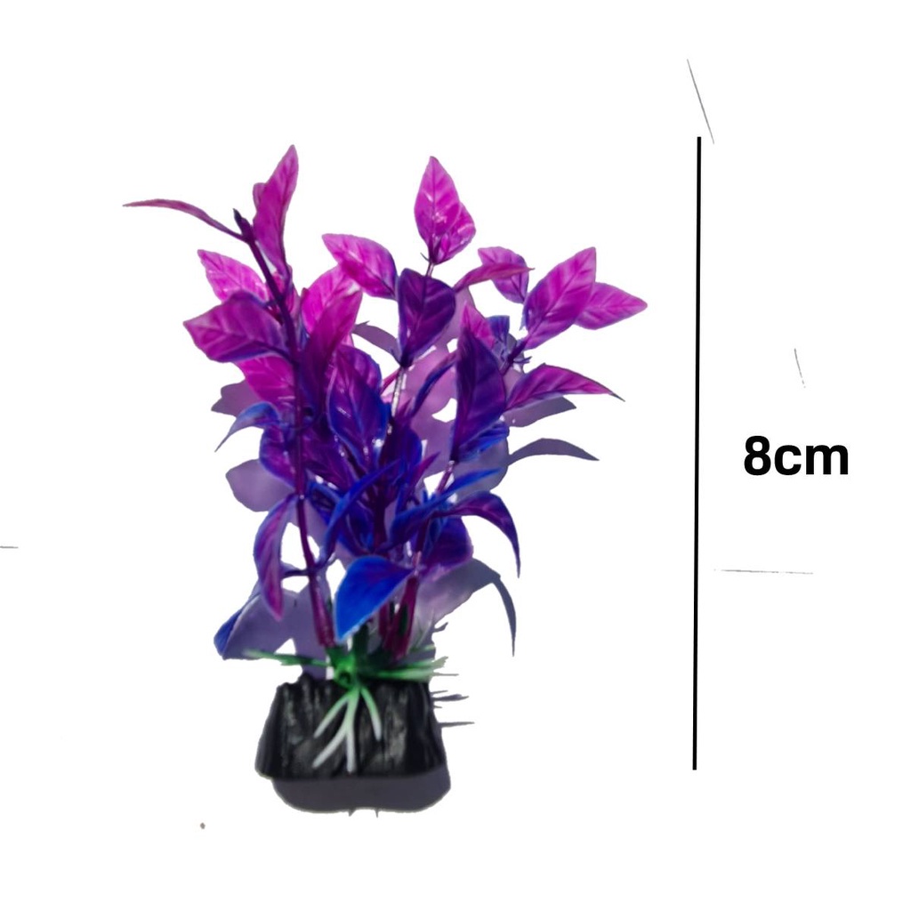 Planta Artificial Aquario 8cm roxa Enfeite e Decoração