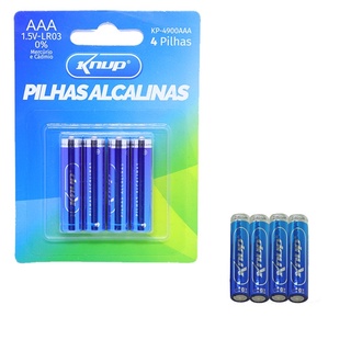 Pilha Alcalina AA AAA c/4 KP-4900AAA AA- Knup
