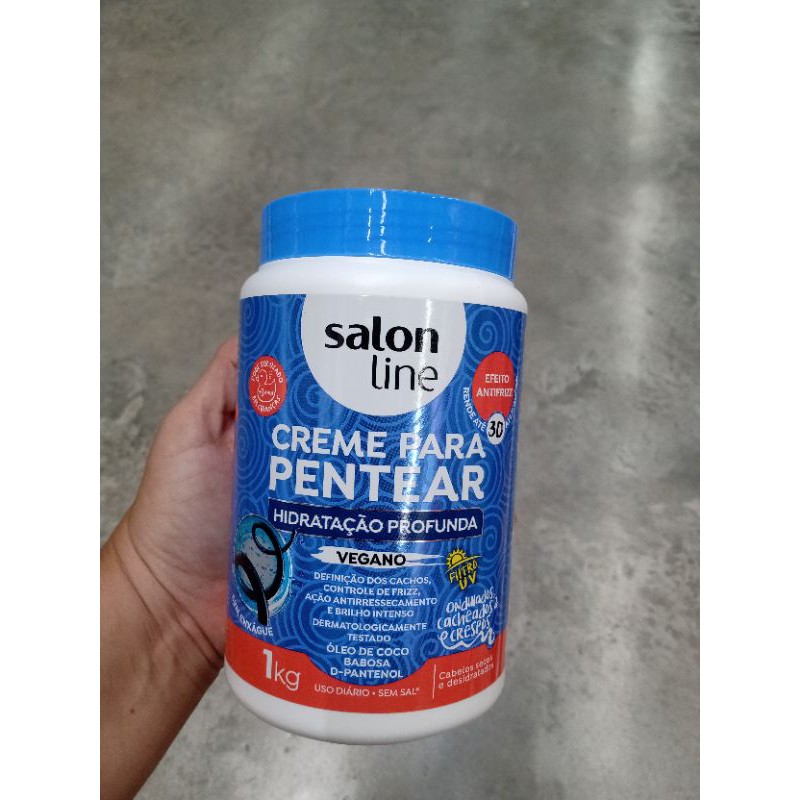 Creme Para Pentear Salon Line 1kg Para Cabelos Ondulados Cacheados E Crespos Shopee Brasil