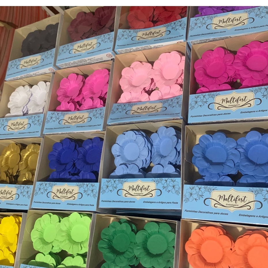 Forminha para Doces Rosa Cores Lisas