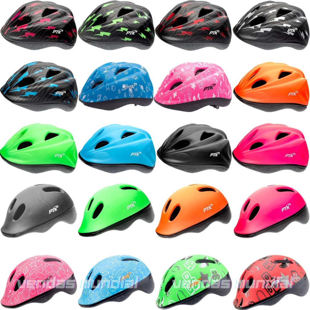 Capacete Infantil Ciclismo Bicicleta Ptk Ajustável Com regulagem Skate Patins Patinete Crianças Proteção e Segurança