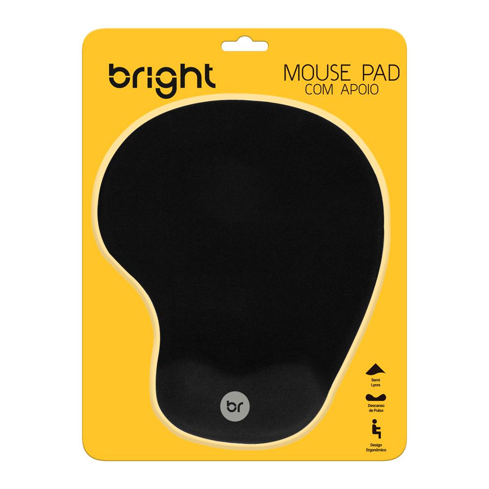 Mousepad com Apoio Bright 0307 Preto - detalhe