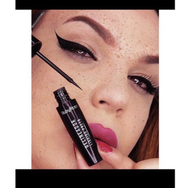 Delineador Líquido para olhos Preto Ruby Rose HB8406