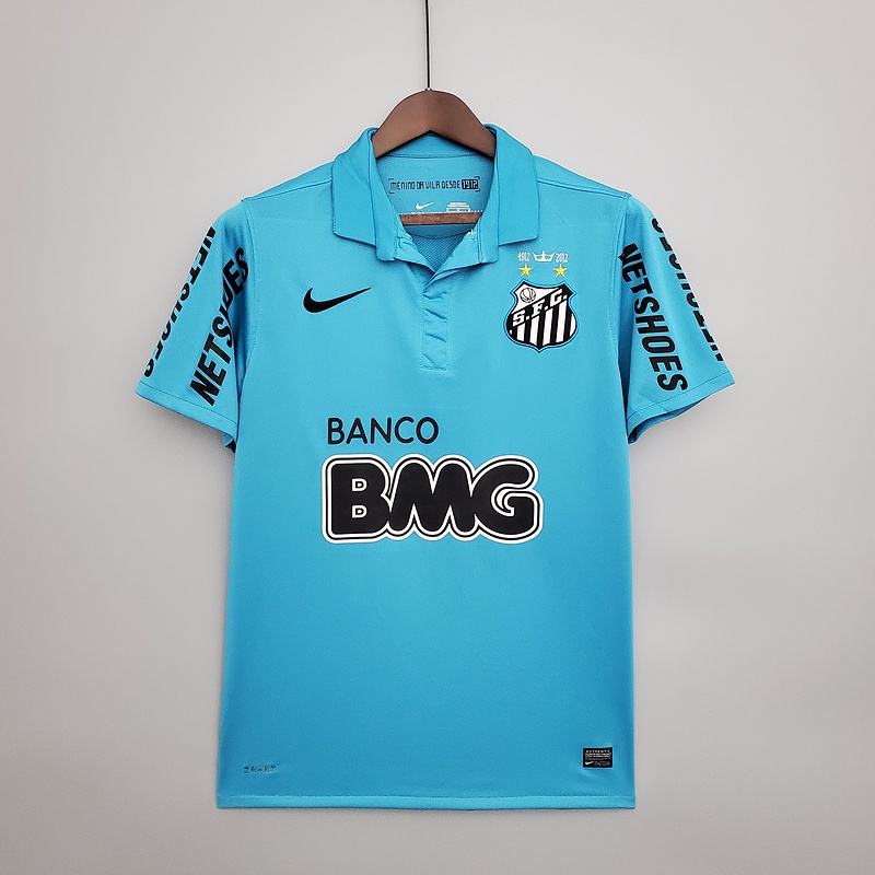 Camisa Retro Santos 12/13 Ii Azul Customisada - Neymar 11