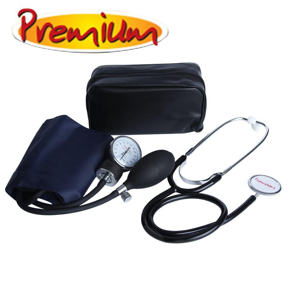 Aparelho de Pressão Adulto Fecho Metal Braçadeira Nylon Com Estetoscópio