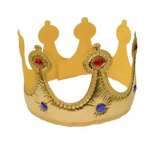 Coroa De Rei Em Plástico Dourada Com Pedras em Oferta na Shopee