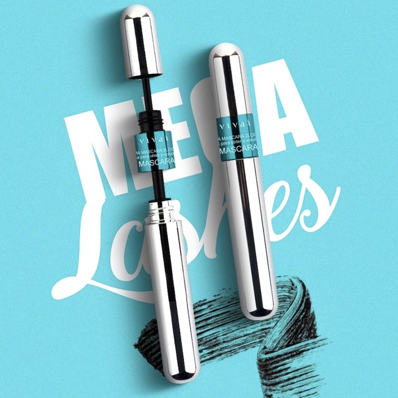 Máscara de Cílios Rímel Mega Lashes Vivai 2 em 1 REF2176.1.1