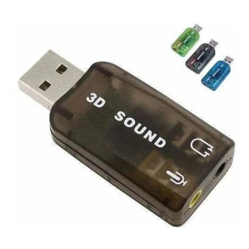 Placa De Som 5.1 Usb Pc Com Uma Entrada E Uma Saída De Audio