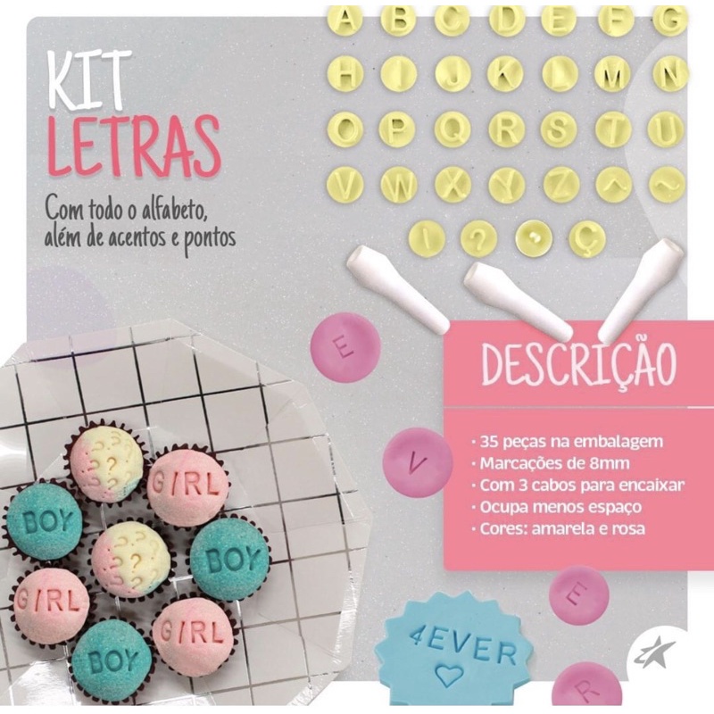 Kit Carimbo ALFABETO de A-Z Brigadeiro Marcador Blue Star Desenho Para Docinho Massa Chocolate Doce em Oferta na Shopee