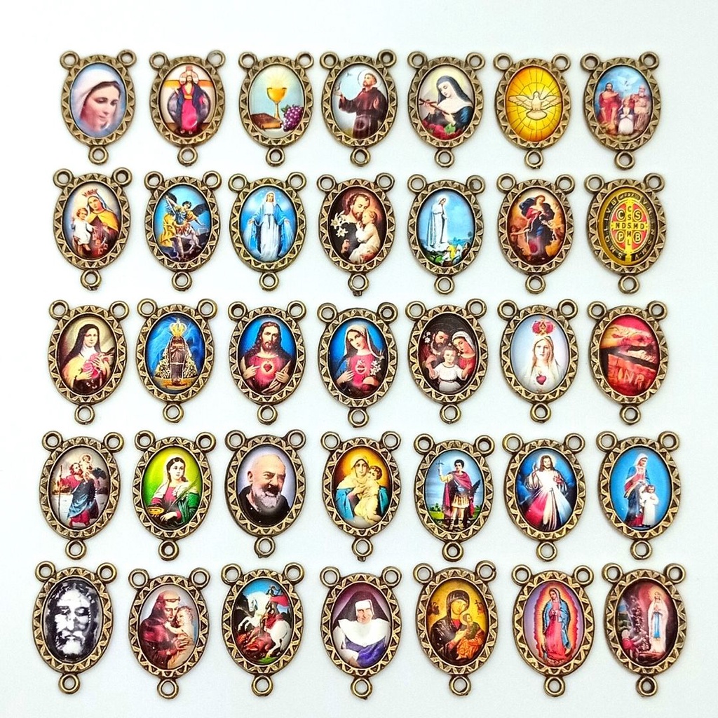 10 Unidades Entremeio Para Terço Ouro velho Frente e Verso