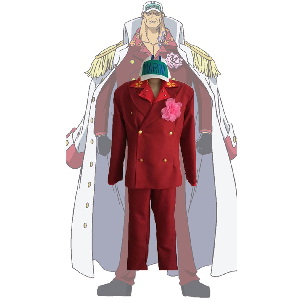 Cosplay Almirante Akainu Fantasia De One Piece Magma Marinha Luxo