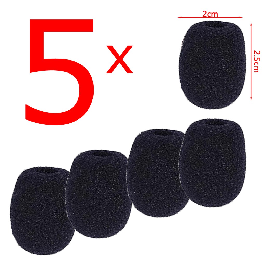 Espuma para Microfone Lapela Headset 25mm 20mm 5 pcs