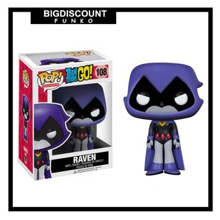 Funko Pop 108 Bonecos Dc Comics-Teen Titans Go Raven 10cm Modelo Brinquedos