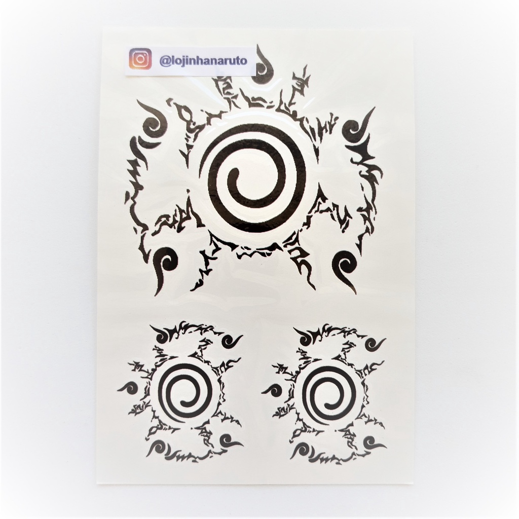 Tatuagem Temporaria Selo Kurama Kyuubi Naruto 3 Em 1 Shopee Brasil