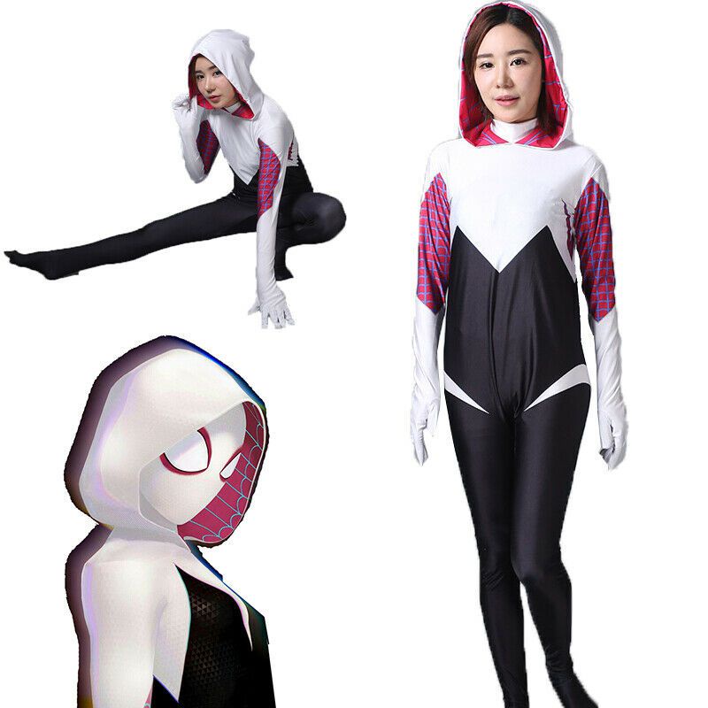 Women Spider-Verse Gwen Stacy Costume Jumpsuit Set Girls Spider-Man Cosplay  Suit | Spider Gwen Stacy Costume Women Girls Jumpsuit Hoodie-A #Yg |  Vladatk.Gov.Ba