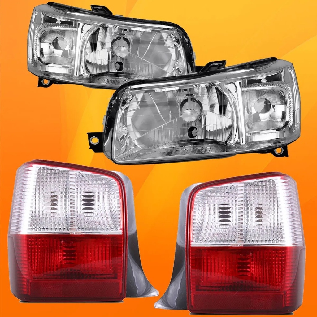 Kit Lanterna Bicolor + farol Cristal Uno 2004 2005 06 07 08 09