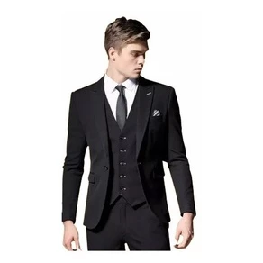 Blazer+calça+colete -Oxford- Slim Fit- Corte Italiano Elegante Conjunto Convidado Formatura Futebol