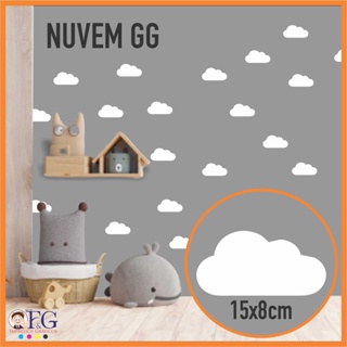 30 Adesivos Nuvem (GG) 15x8cm Decorativo De Parede Quarto Infantil (LEIA A DESCRIÇÃO) em Oferta na Shopee