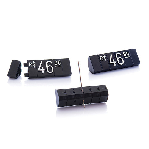 Kit De Preços Para Vitrine 170 Peças - Preto C/ Prata