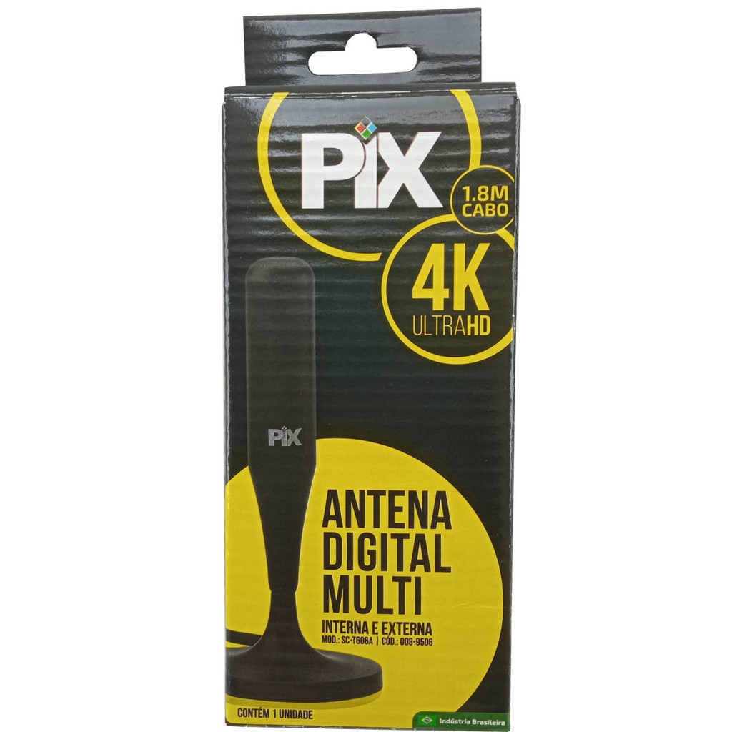 Antena Digital Pix Interna E Externa 4k Ultra Hd Cabo 1,80 Metro em Oferta na Shopee