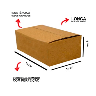Kit com 50 caixas de Papelão para envios e-commerce 19X11X6cm em Oferta na Shopee