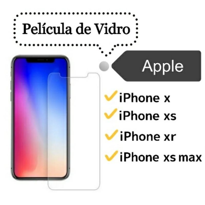 Película Vidro Temperado IPhone X Xs Max Xr XsMax Apple IPhoneX