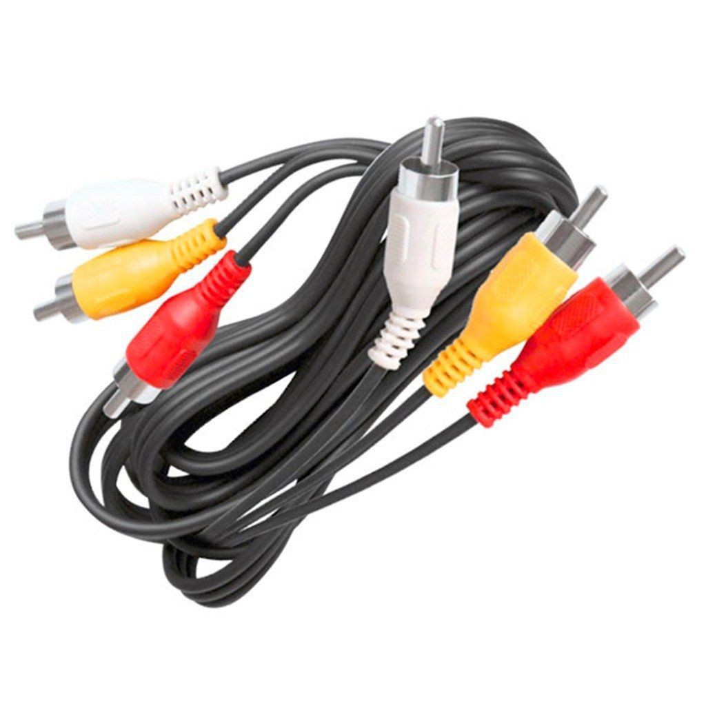 1x Cabo Audio e Video Composto 3 RCA macho x 3 RCA macho 1.2 metros AMARELO VERMELHO BRANCO indicado para uso em DVD TV DVR LCD LED MONITOR CRT BLURAY HOME THEATER SISTEMA DE SOM