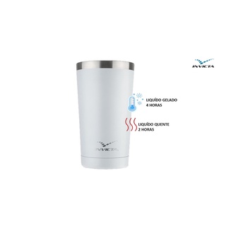Copo Termico Invicta Aço Inox 500 Ml Para Cerveja- Branco Matte