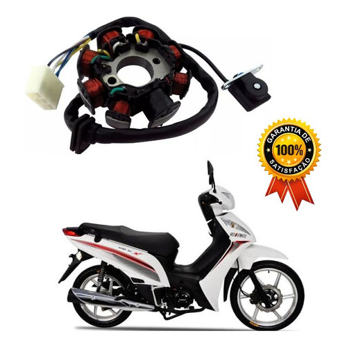 Estator Shineray Jet 50cc 8 Bobinas Primeira Linha Iso 9001